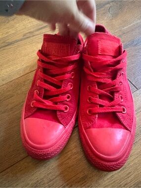 Converse Red Low-Top Canvas Sneakers